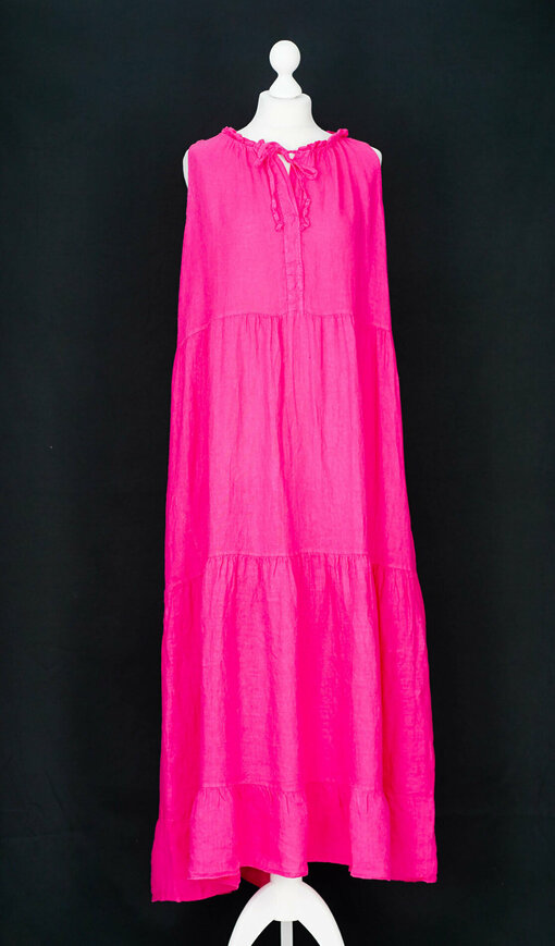 Leinen - Sommerkleid "CHEYENNE" pink (GW47)