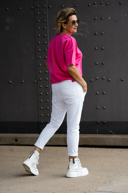 Soft Sweater “ANNALENA” pink (GW17) / Joggerhose “PRISKA” weiß (FJ)