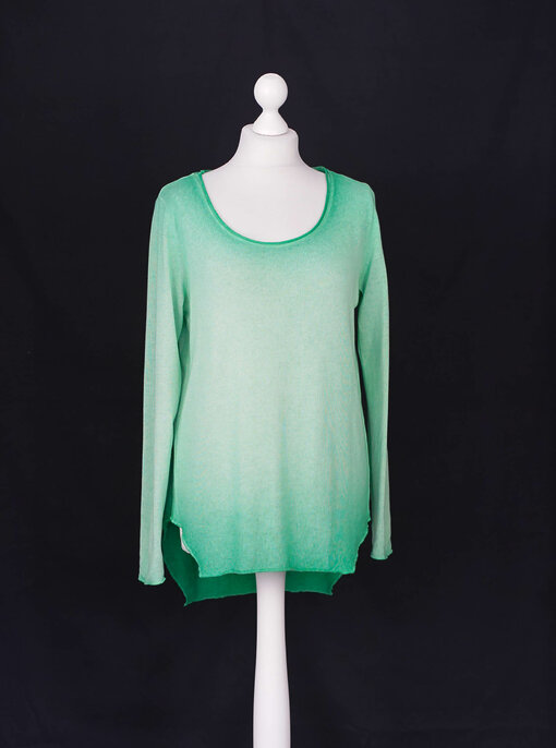 Langarm-Shirt "LEONIE" grasgrün melange (BA85)