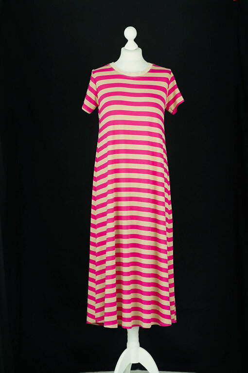 Lockeres Streifen-Kleid "MALEENA" pink/beige (GW26)