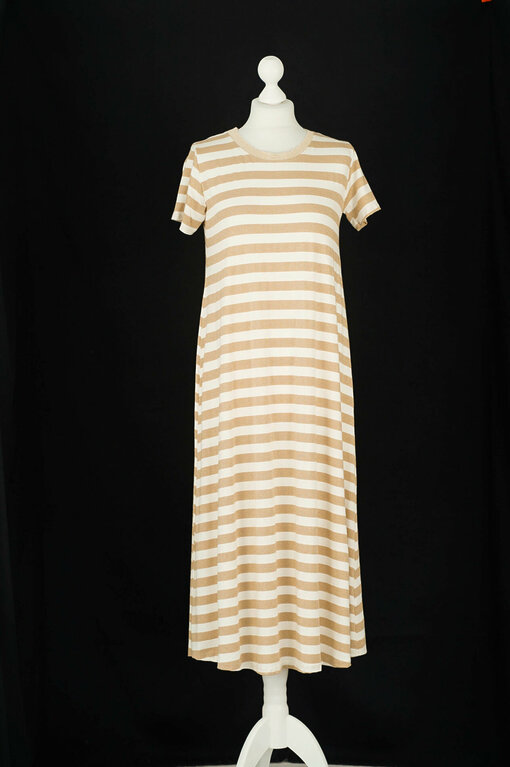 Lockeres Streifen-Kleid "MALEENA" weiß/beige (GW26)