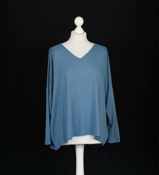 Langarmshirt "INES" taubenblau (BA70)