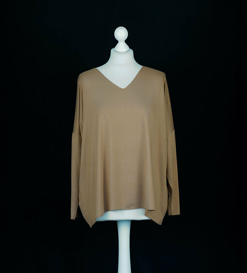 Langarmshirt "INES" caramel (BA70)