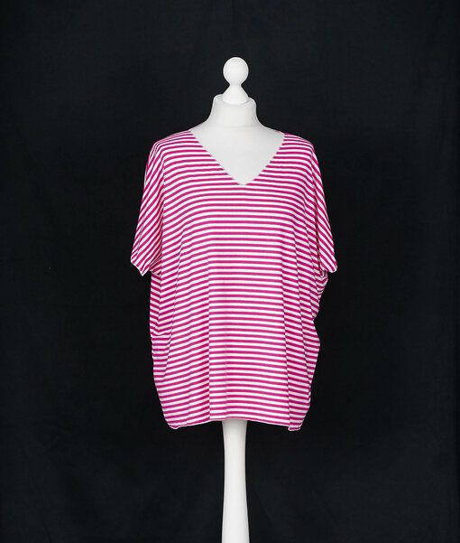 Streifen Shirt "RICARDA" pink weiß (BA41)