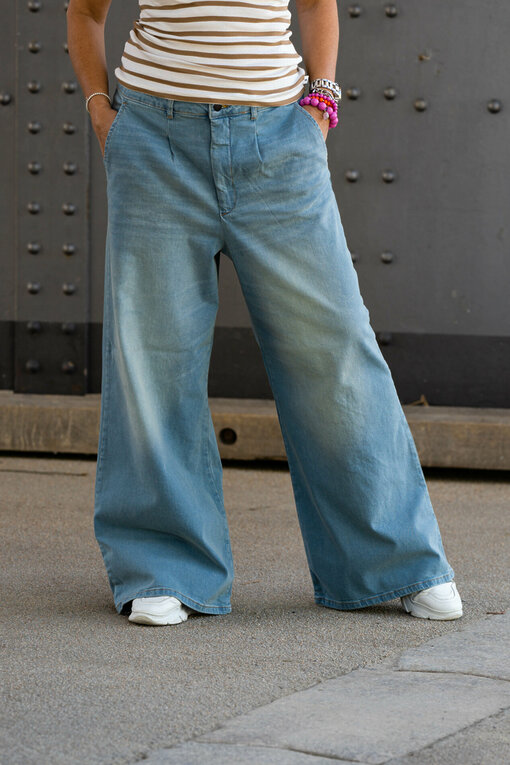 Wide Leg Jeans "RYLEE" - vintage blue (GB08)