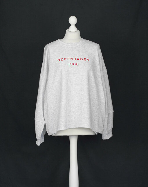 Statement Sweatshirt "SWANTJE" hellgrau meliert (GW87)