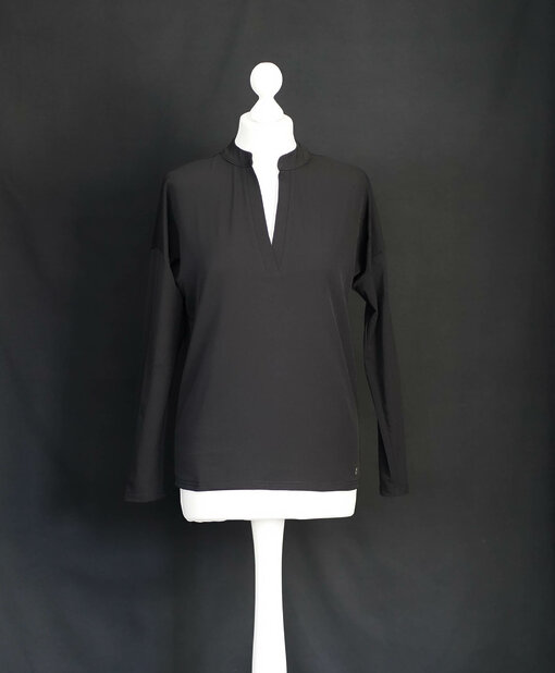 Edles Blusen-Langarmshirt "STELLA" black (TQ06)