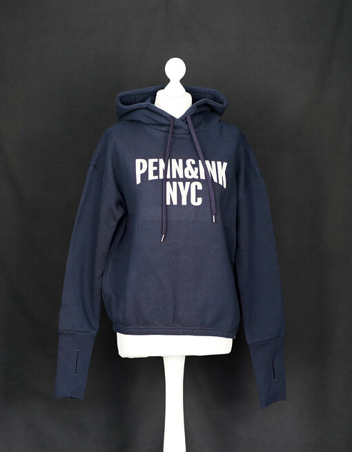 Cooler Hoodie "ASANA" navy/silver lining (PI90)