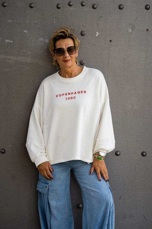 Statement Sweatshirt "SWANTJE" wollweiß (GW87)