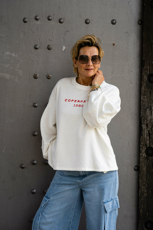 Statement Sweatshirt "SWANTJE" wollweiß (GW87)