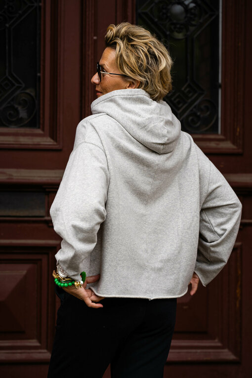 Statement Hoodie "MAYA" light grey melee (10D109)