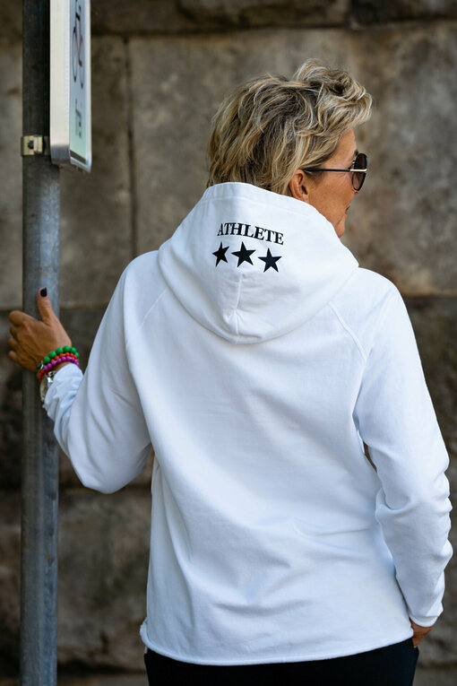 Trendiger Hoodie “VALEA” white/black (PI79)