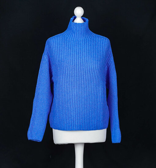 Grobstrickpullover "LEONIA" blau (GW204)