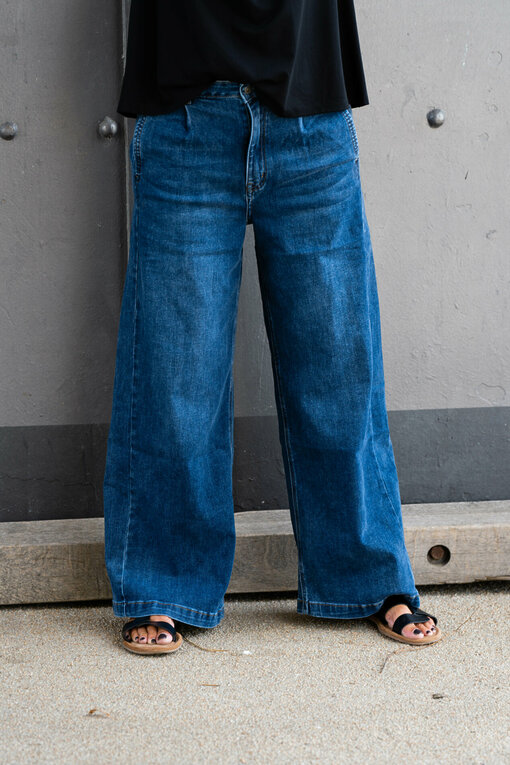 Wide Leg Jeans "YIBBI" dark blue (H36)