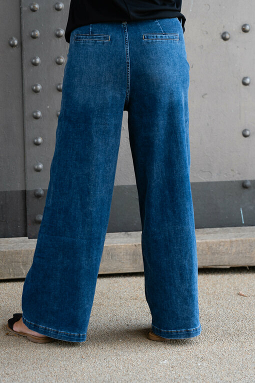 Wide Leg Jeans "YIBBI" dark blue (H36)