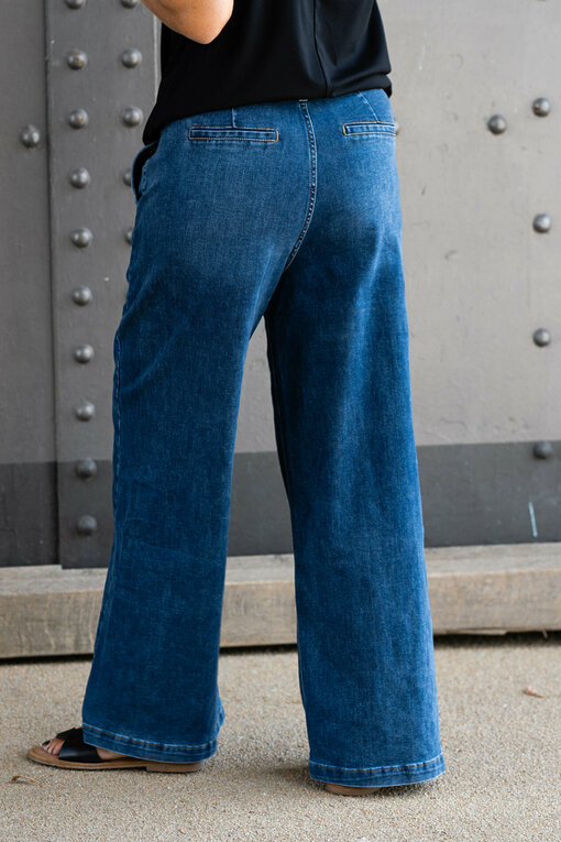 Wide Leg Jeans "YIBBI" dark blue (H36)