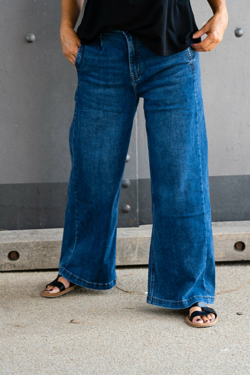 Wide Leg Jeans "YIBBI" dark blue (H36)