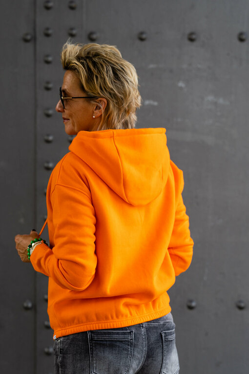 Hoodie “ASANA” orange/blackish (PI90)