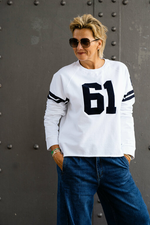 Sweater “LYNN” white/navy (PI16)