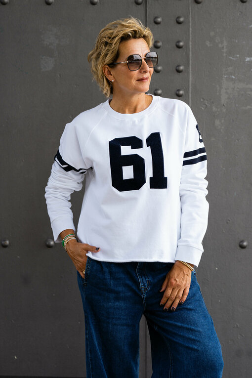 Sweater “LYNN” white/navy (PI16)