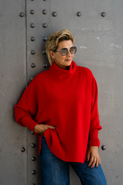 Oversized Strickpulli "SOPHIA" rot (GW205)