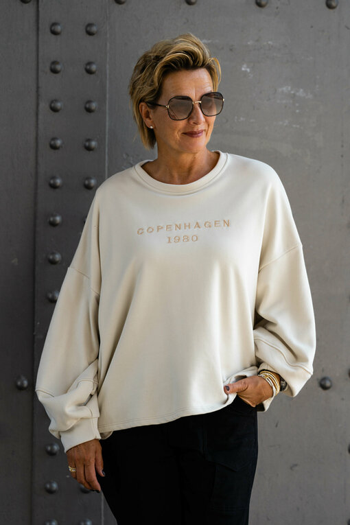 Statement Sweatshirt "SWANTJE"  beige (GW87)