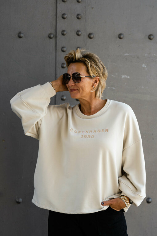 Statement Sweatshirt "SWANTJE"  beige (GW87)