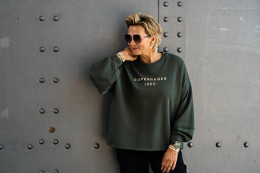 Statement Sweatshirt "SWANTJE" moos (GW87)