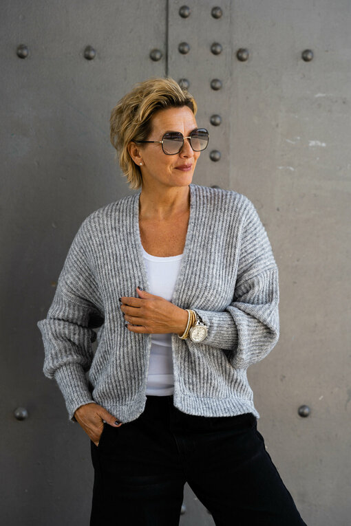 Lockerer Cardigan "FABIENNE" grau (GW207)