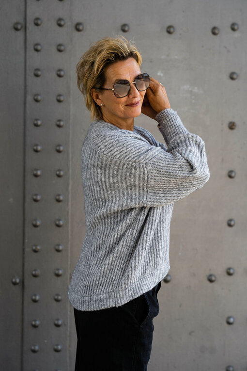 Lockerer Cardigan "FABIENNE" grau (GW207)