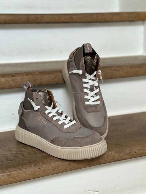 High Sneaker "PARISSA" - taupe/olive (CR21)