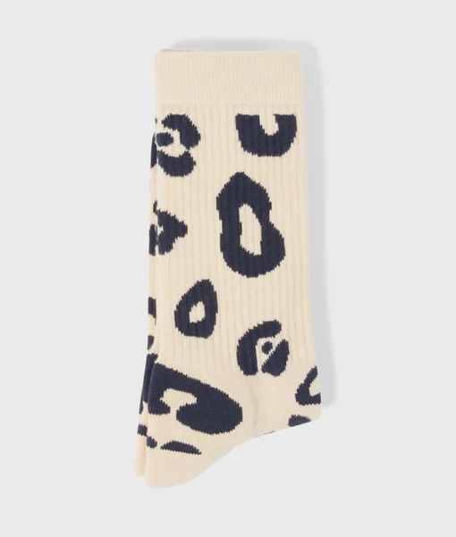 Sportliche Socken im Leopardenoptik "LOOPA" oyster (10D128)