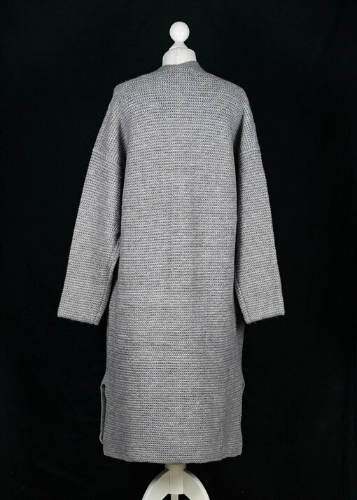 Langer Strickcardigan "BETTY" grey (GW52)