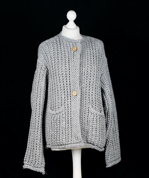 Grobstrick Cardigan "CHARLOTTE" grau (GW69)