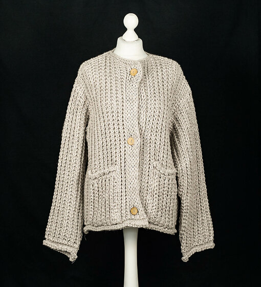 Grobstrick Cardigan "CHARLOTTE" sand (GW69)