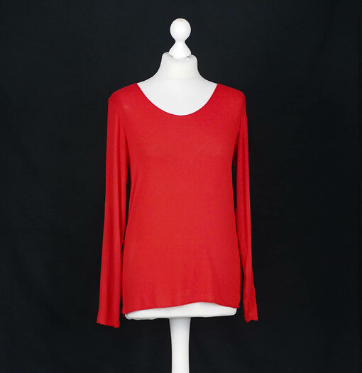 Feines Langarmshirt "DANIELA" rot (BA05)