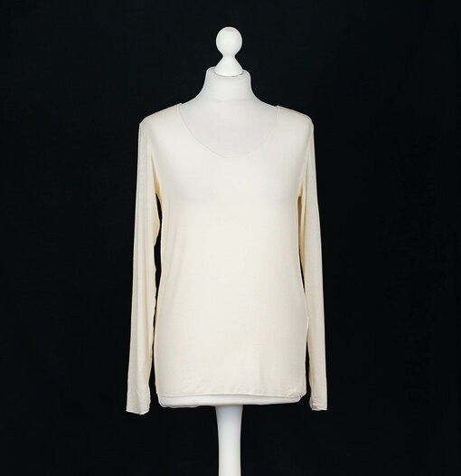 Feines Langarmshirt "DANIELA" beige (BA05)