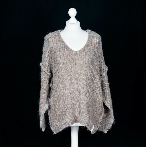 Kuscheliger Strickpullover "INEZ" nougat melange (CC02)