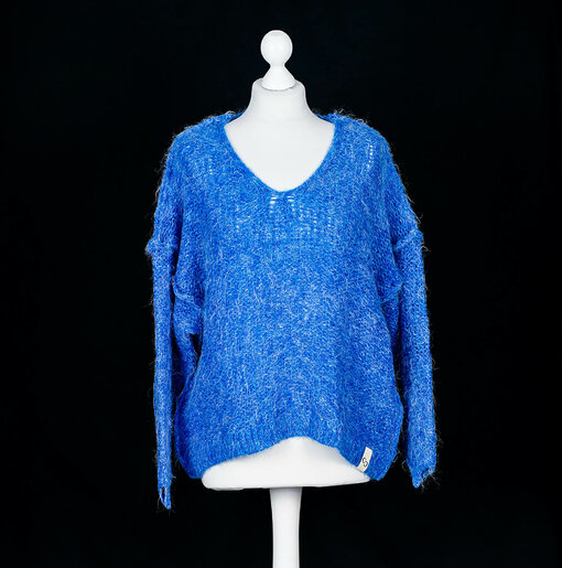 Kuscheliger Strickpullover "INEZ" new blue melange (CC02)