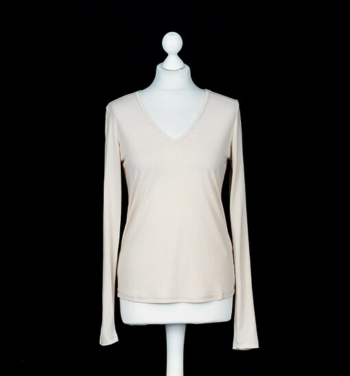 Edles Langarmshirt "EMMELINE" beige (HL42)