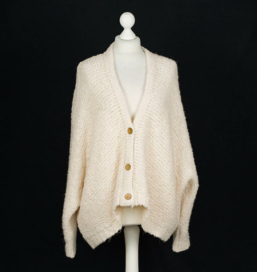 Lockere Strickjacke "ANNI" creme (GW37)