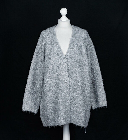 Kuscheliger Strickcardigan "LOREENA" hellgrau (GW14)