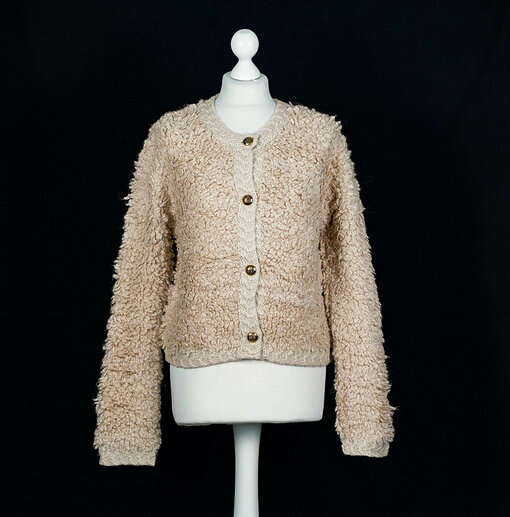 Strickjacke in Teddy Optik "SUELA" beige (GW35)