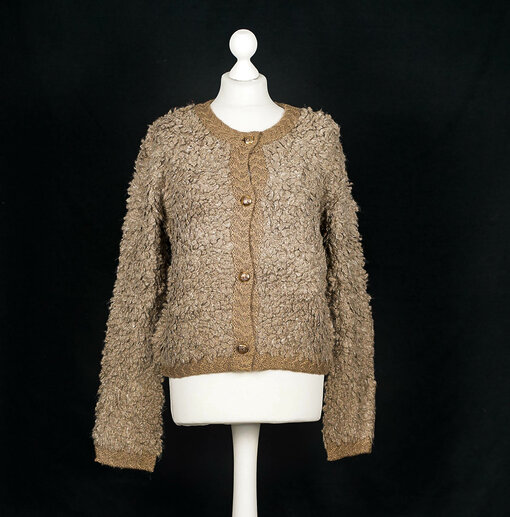 Strickjacke in Teddy Optik "SUELA" taupe (GW35)