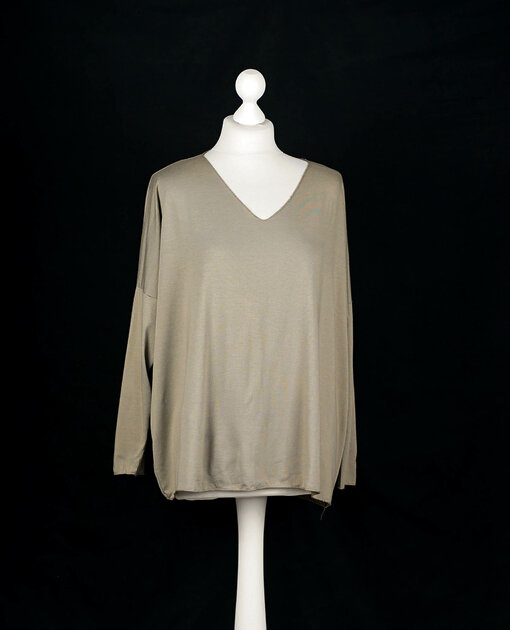 Langarmshirt "INES" taupe (BA70)