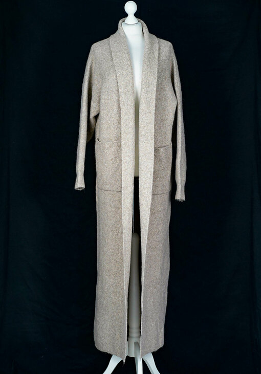 Langer Cardigan "RAPHAELA" taupe (GW232)