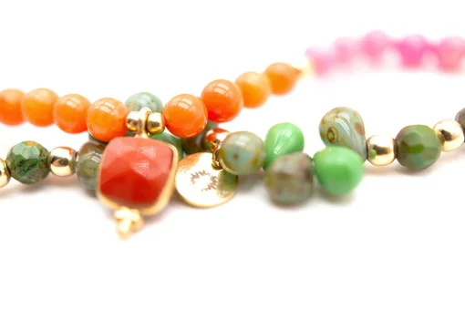 Perlenarmband "DROPS GREEN ROSE" (SSK32)