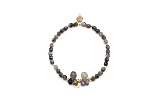 Perlenarmband "DROPS GREY VELVET" (SSK66)