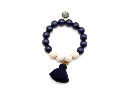 Perlenarmband "HD BLUE IVORY" (SSK116)