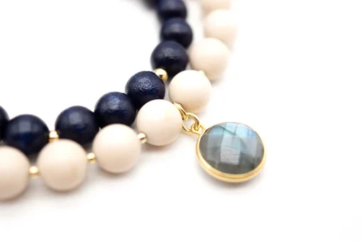 Wickelarmband "MALA TWIN BLUE IVORY" (SSK122)